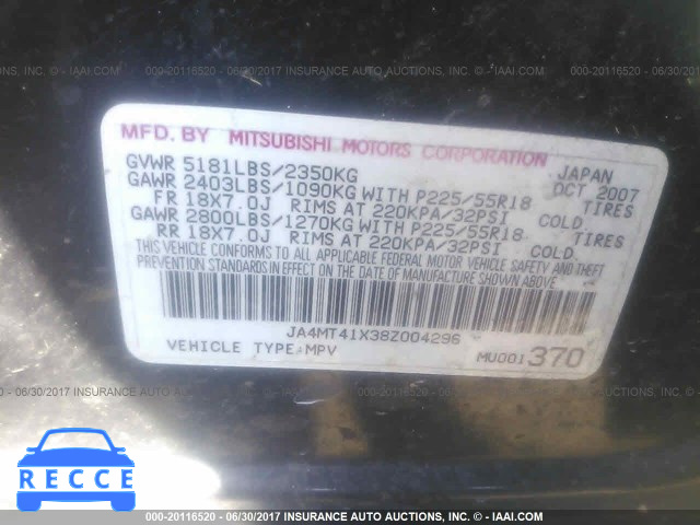 2008 Mitsubishi Outlander JA4MT41X38Z004296 image 8
