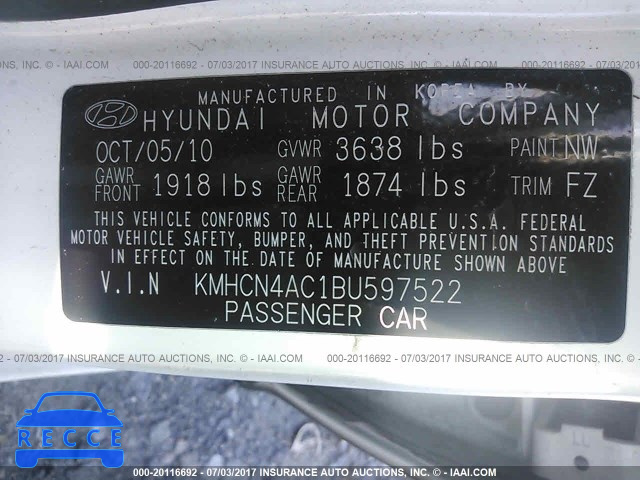 2011 Hyundai Accent GLS KMHCN4AC1BU597522 image 8