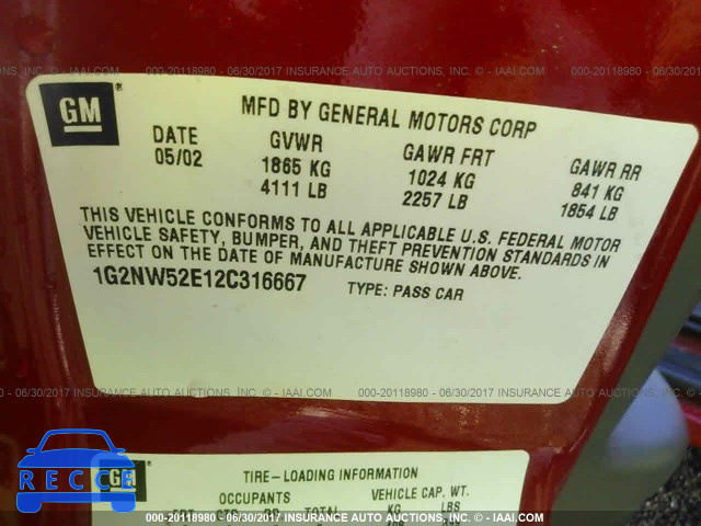 2002 Pontiac Grand Am GT 1G2NW52E12C316667 Bild 8