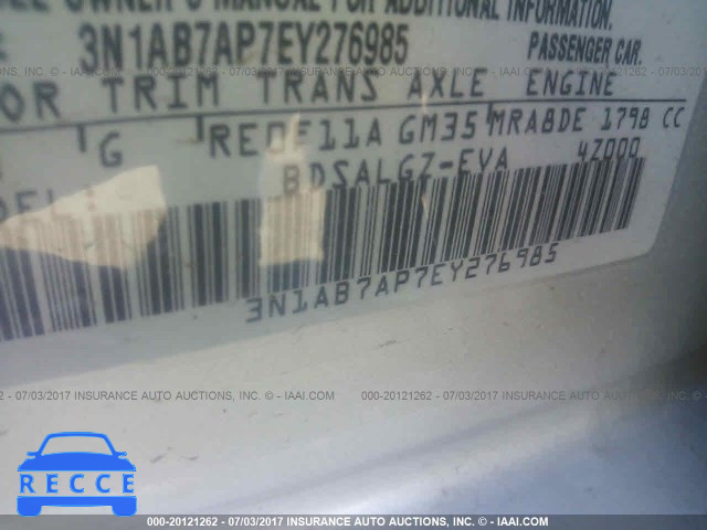 2014 Nissan Sentra 3N1AB7AP7EY276985 image 8