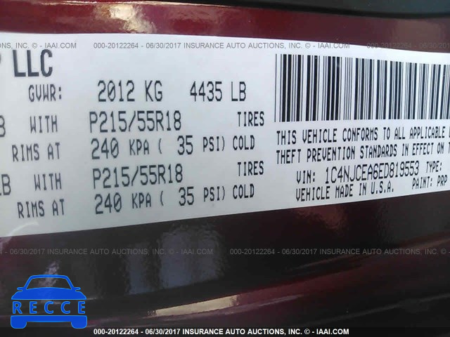 2014 Jeep Compass LATITUDE 1C4NJCEA6ED819553 image 8
