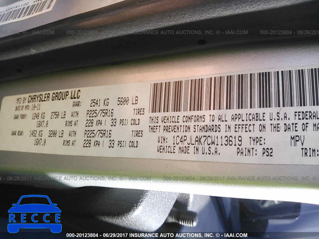 2012 Jeep Liberty 1C4PJLAK7CW113619 image 8