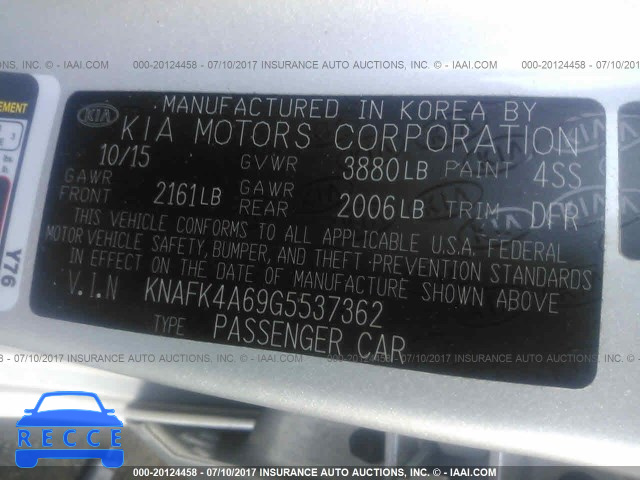 2016 KIA Forte KNAFK4A69G5537362 зображення 8