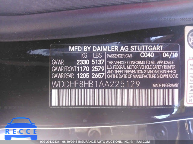 2010 Mercedes-benz E 350 4MATIC WDDHF8HB1AA225129 image 8