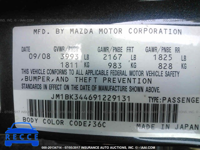 2009 Mazda 3 S JM1BK344691229131 image 8