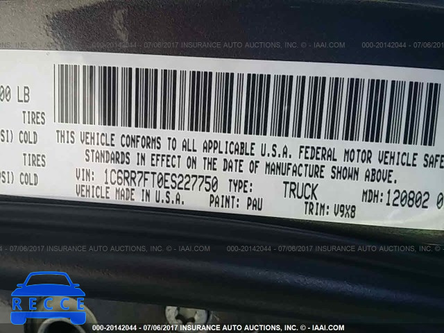 2014 RAM 1500 1C6RR7FT0ES227750 image 8