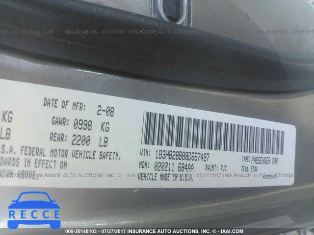 2008 Dodge Caliber 1B3HB28B88D667497 image 8