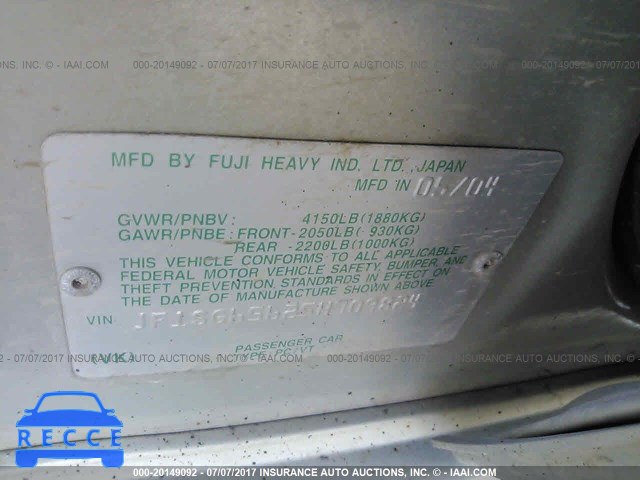 2005 Subaru Forester JF1SG65625H709824 Bild 8