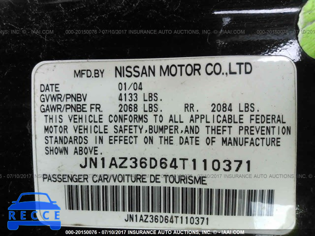 2004 NISSAN 350Z ROADSTER JN1AZ36D64T110371 image 8