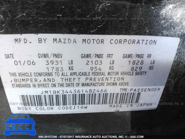 2006 Mazda 3 JM1BK344361482466 image 8