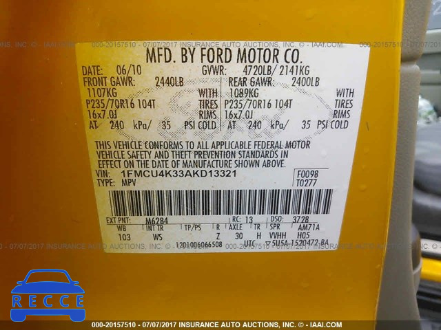2010 Ford Escape HYBRID 1FMCU4K33AKD13321 зображення 8