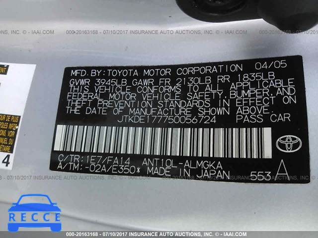 2005 Scion TC JTKDE177750056724 image 8