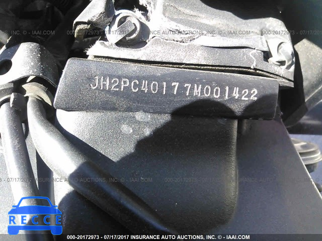 2007 Honda CBR600 JH2PC40177M001422 image 9