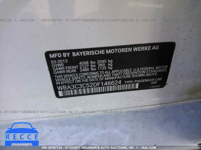 2013 BMW 320 I/XDRIVE WBA3C3C52DF146624 зображення 8