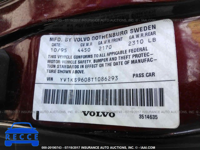 1996 Volvo 960 YV1KS9608T1086293 image 8