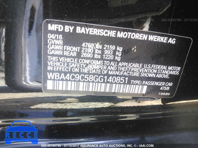2016 BMW 428 WBA4C9C58GG140851 image 8
