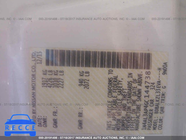 2016 Nissan Altima 1N4AL3AP4GC144738 image 8