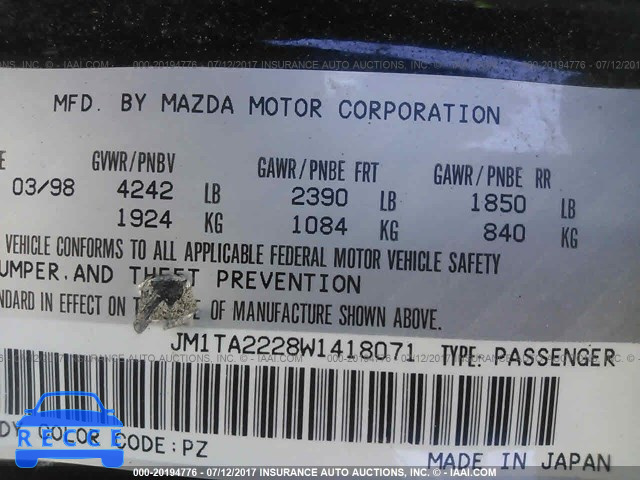 1998 Mazda Millenia S JM1TA2228W1418071 image 8