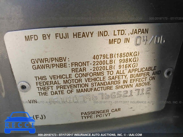 2006 Subaru Impreza WRX/LIMITED JF1GD79676G521712 image 8