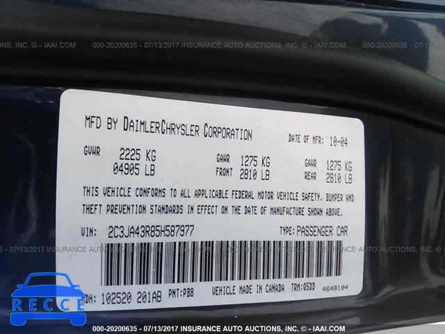 2005 Chrysler 300 2C3JA43R85H587977 image 8