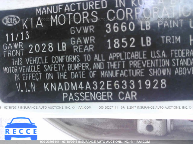 2014 KIA RIO LX KNADM4A32E6331928 image 8