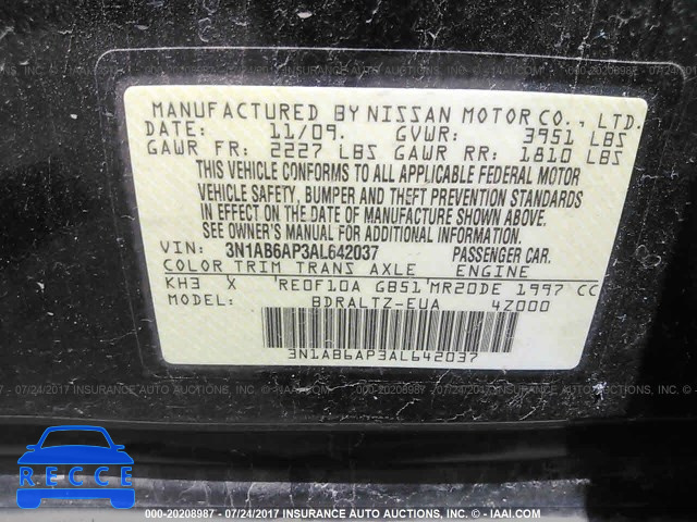 2010 Nissan Sentra 3N1AB6AP3AL642037 image 7