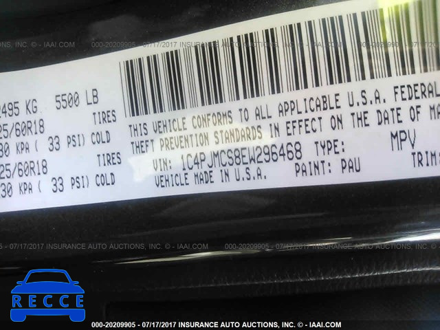 2014 JEEP CHEROKEE 1C4PJMCS8EW296468 image 8