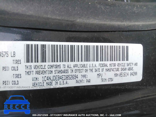 2014 Jeep Compass 1C4NJDEB4ED852694 image 8