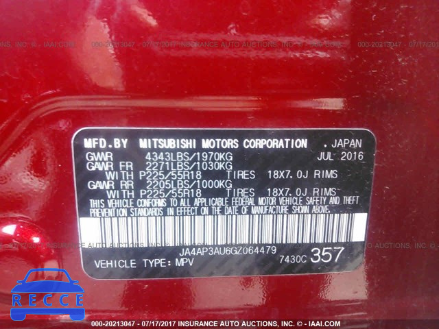 2016 Mitsubishi Outlander Sport ES JA4AP3AU6GZ064479 image 8