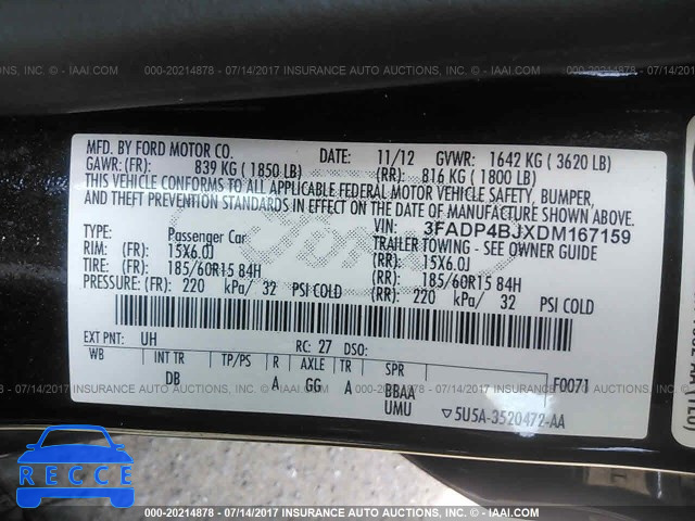 2013 Ford Fiesta 3FADP4BJXDM167159 image 8