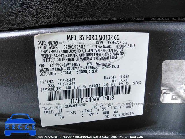 2010 Ford Focus 1FAHP3GN0AW114828 Bild 8