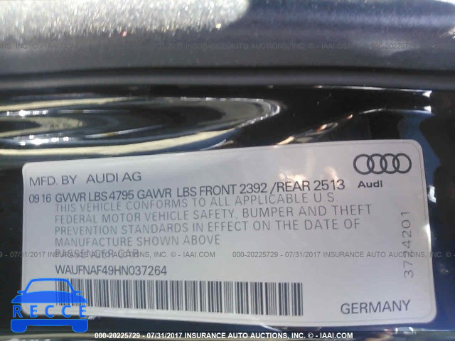 2017 AUDI A4 WAUFNAF49HN037264 image 8