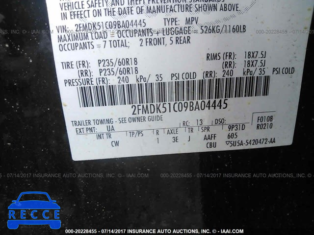 2009 Ford Flex 2FMDK51C09BA04445 image 8