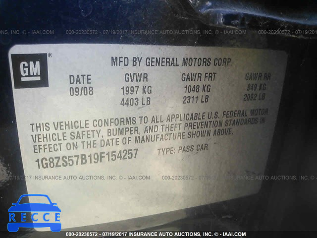 2009 Saturn Aura 1G8ZS57B19F154257 image 8