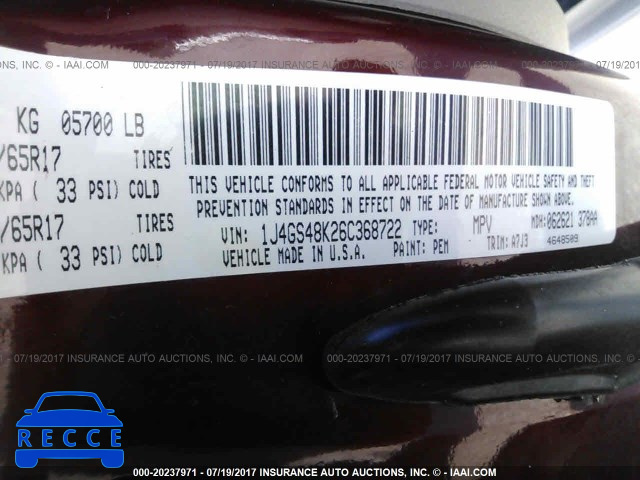 2006 Jeep Grand Cherokee LAREDO/COLUMBIA/FREEDOM 1J4GS48K26C368722 зображення 8