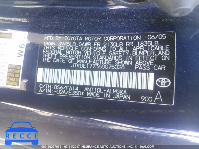 2006 Scion TC JTKDE177360075028 image 8