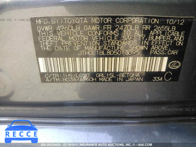 2013 Lexus GS JTHCE1BL8D5013095 image 8