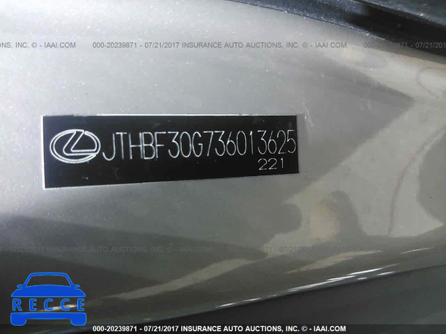 2003 Lexus ES 300 JTHBF30G736013625 зображення 8