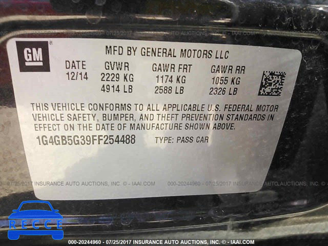 2015 BUICK LACROSSE 1G4GB5G39FF254488 image 8