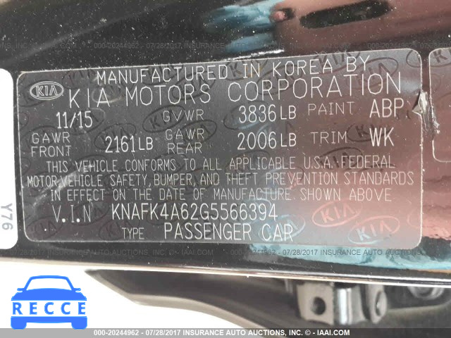 2016 KIA Forte KNAFK4A62G5566394 зображення 8