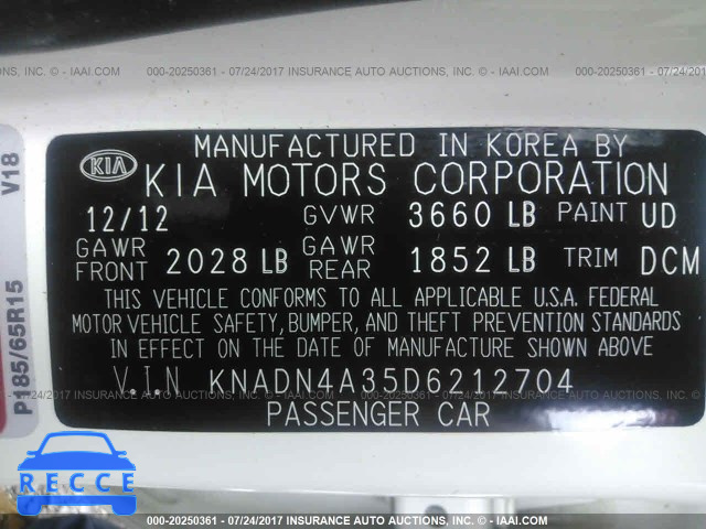 2013 KIA RIO KNADN4A35D6212704 image 8