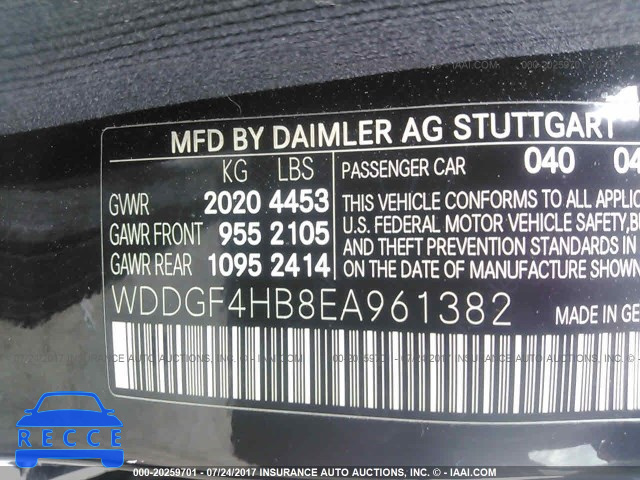 2014 Mercedes-benz C WDDGF4HB8EA961382 зображення 8