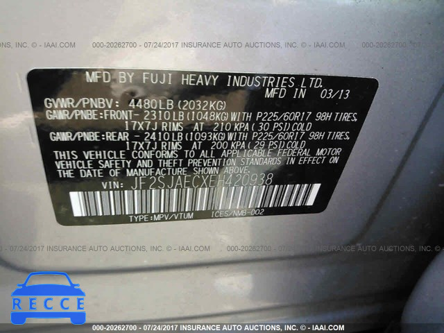 2014 Subaru Forester JF2SJAECXEH420938 image 8