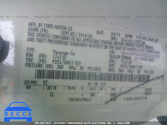 2013 Ford C-max SE 1FADP5AU7DL538376 image 8