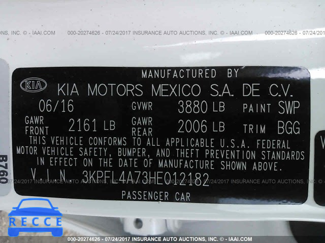 2017 KIA FORTE 3KPFL4A73HE012182 image 8