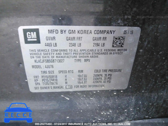 2016 Buick Encore CONVENIENCE KL4CJFSB5GB713027 image 8