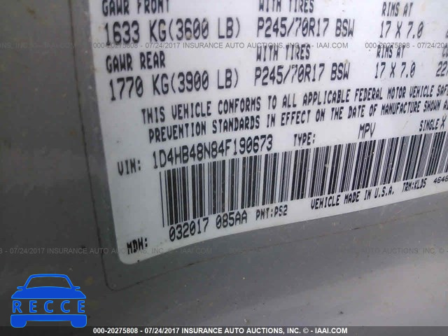 2004 Dodge Durango 1D4HB48N84F190673 Bild 8
