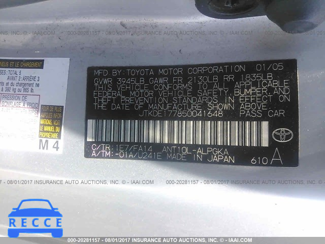 2005 Scion TC JTKDE177850041648 image 8