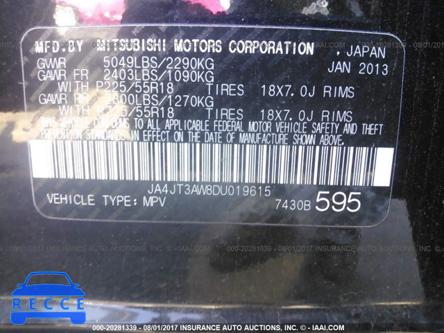 2013 Mitsubishi Outlander SE JA4JT3AW8DU019615 зображення 8