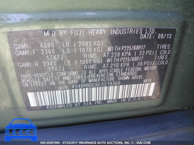 2014 Subaru Outback 2.5I PREMIUM 4S4BRBDC6E3219366 image 8